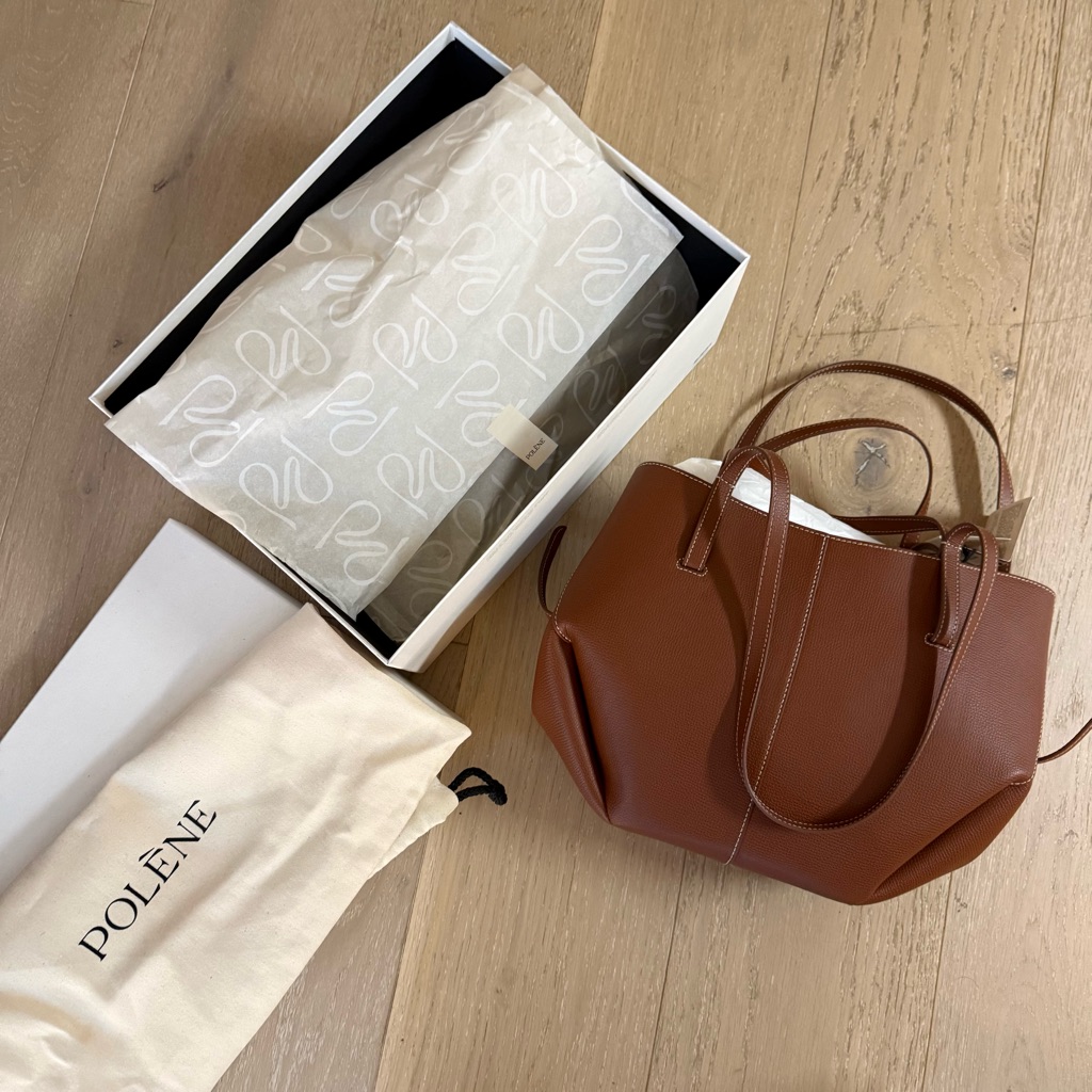 New With Box - Polene Cyme Mini In Camel Brown